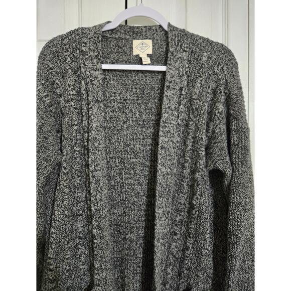 St John's bay large women's gray open front knit cardigan sweater - Picture 4 of 8